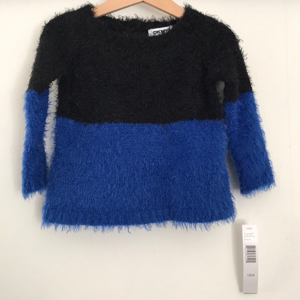 DKNY faux mohair baby sweater shaggy baby sweater